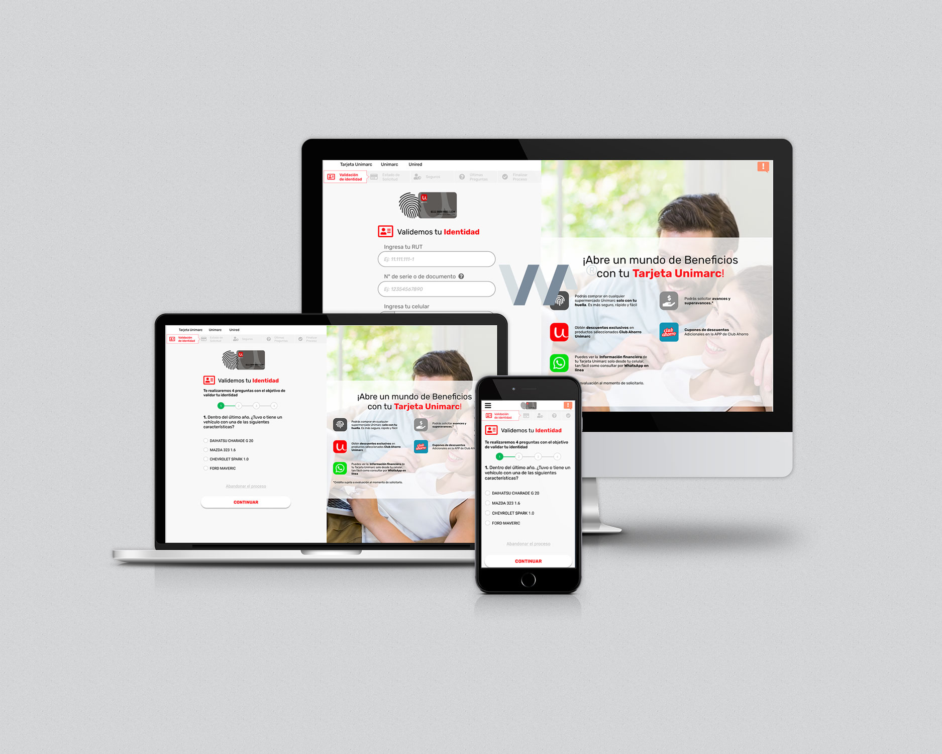 UX/UI Solicitud Tarjeta UNICARD