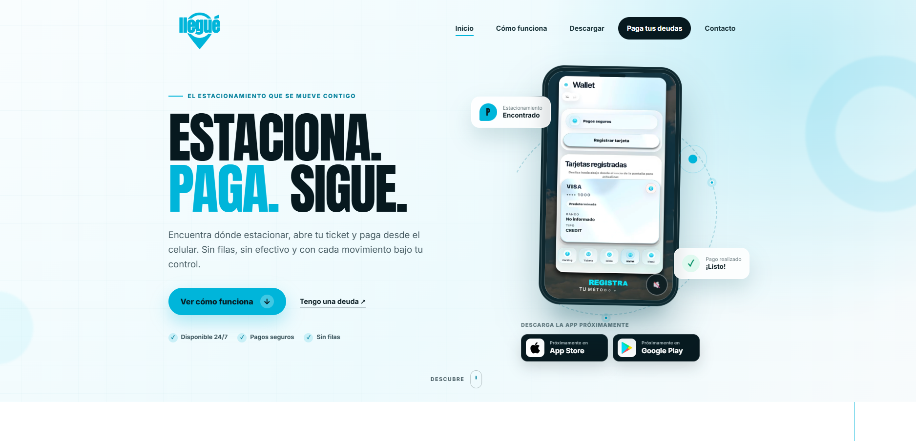 LandingPage App Llegué